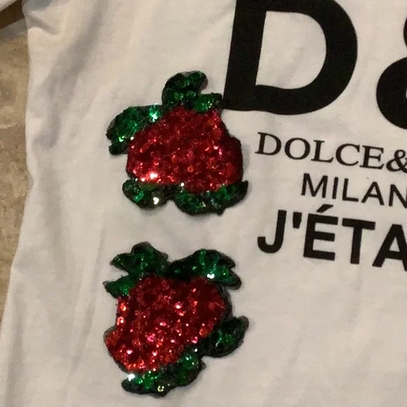 Dolce & Gabbana White Tee with Red Floral Design - Picture 2 of 4